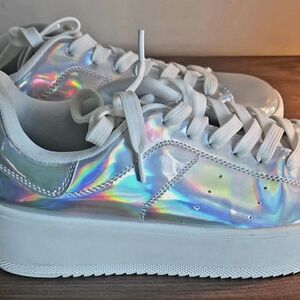 Holographic Silver Women's Sneakers